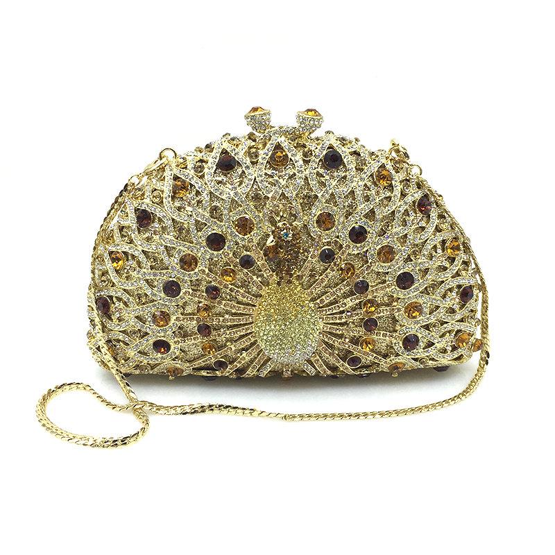 Peacock Crystal Clutch