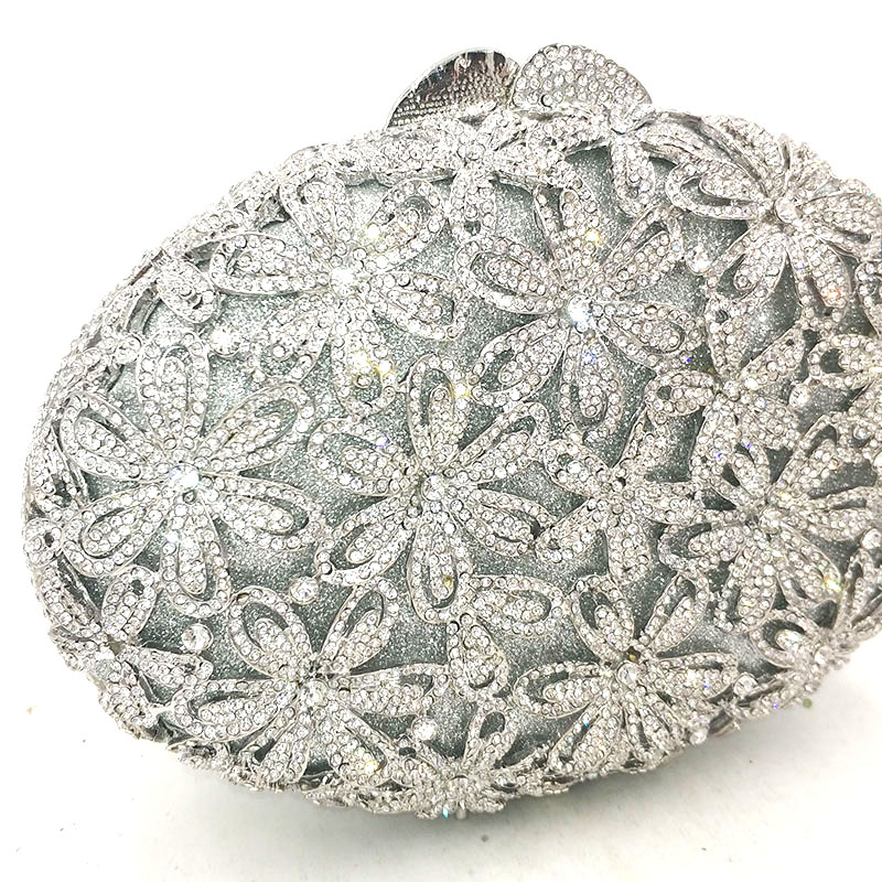 Flower Rhinestone Clutch Bag
