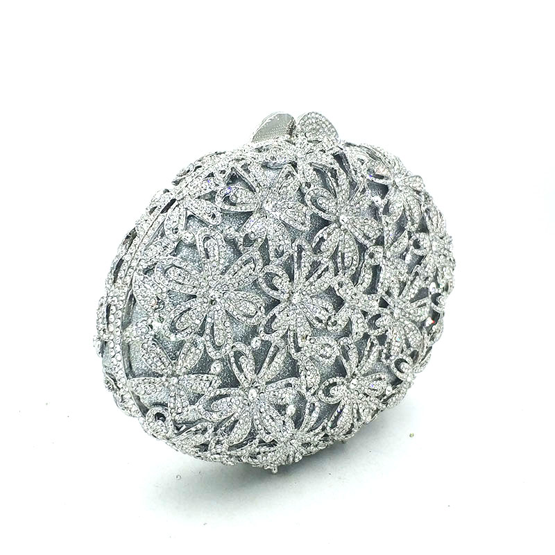 Flower Rhinestone Clutch Bag