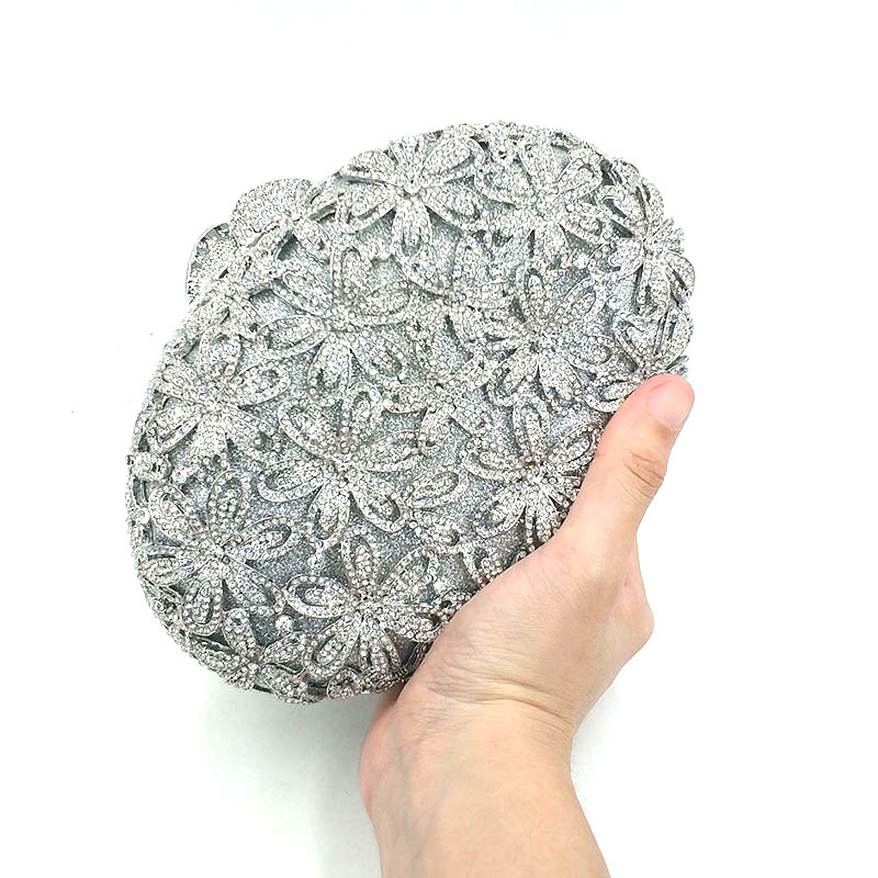 Flower Rhinestone Clutch Bag