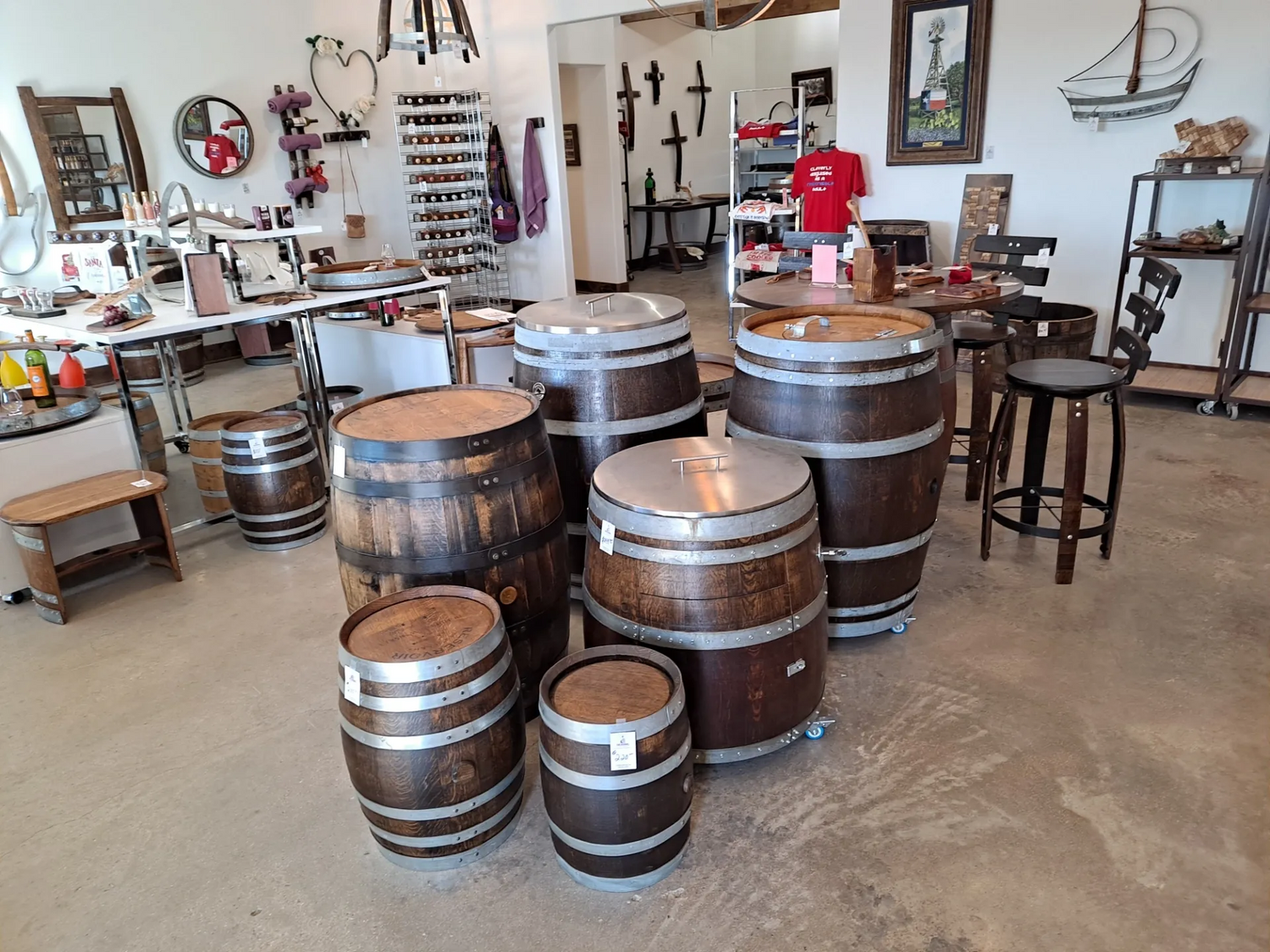 Handmade Chessboard made from Bourbon Barrels