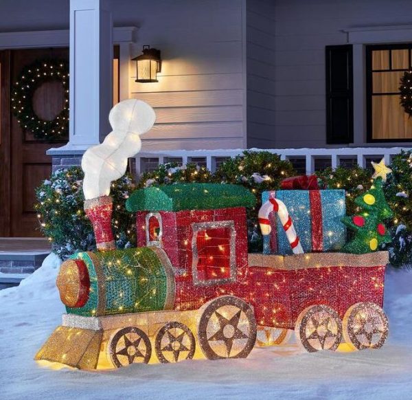 Outdoor christmas 2025 train decoration