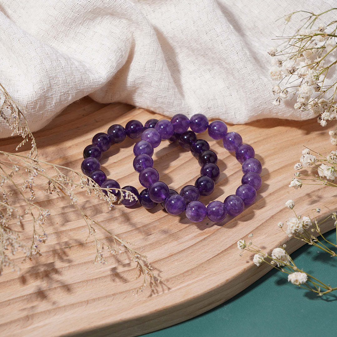 Amethyst crystal bracelets 7mm 10mm 13mm