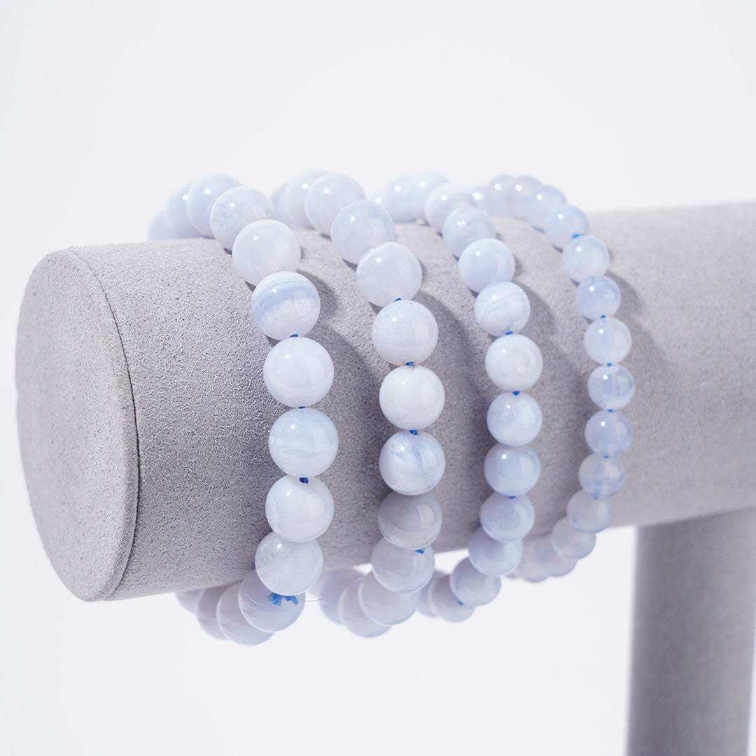 Blue Lace Agate Bracelets 7mm 9mm 11mm