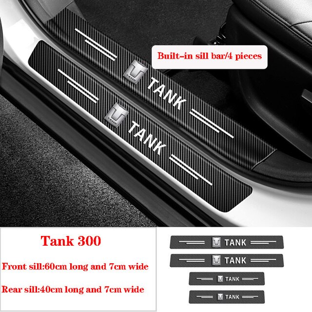 Great Wall Tank 300 Car Doorsill Anti-stepping Sticker Welcome Pedal Anti-scratch Protection Sticker Decorative Accessories