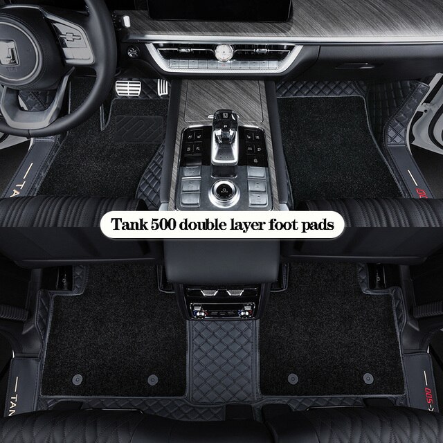 For Great Wall Tank 500 TANK 500 Foot Mats Fully Encapsulated Carpet Leather Silk Ring Foot Mats Automotive Interior Accessories