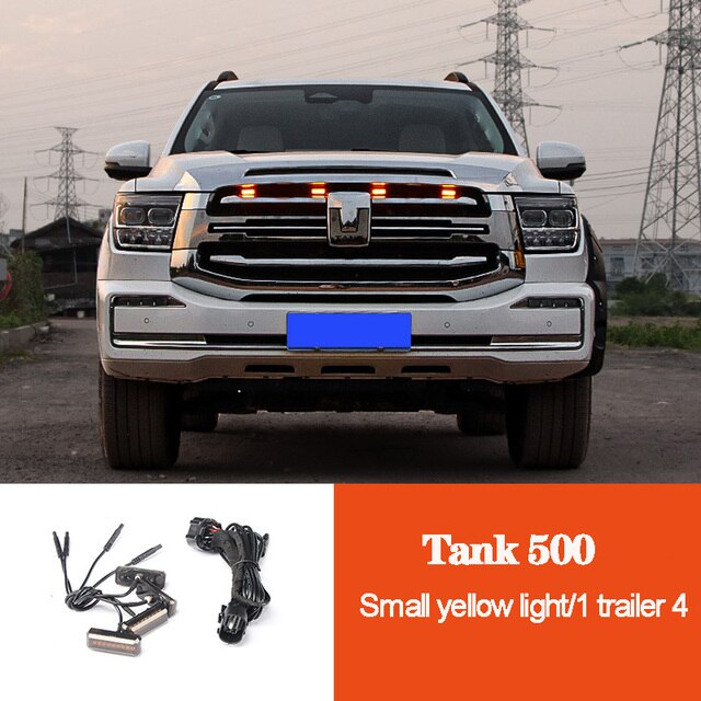 For Great Wall GWM WEY TANK 500 Tank 500 Grille Small Yellow Light Modification LED Light Automotive Decoration Accessories