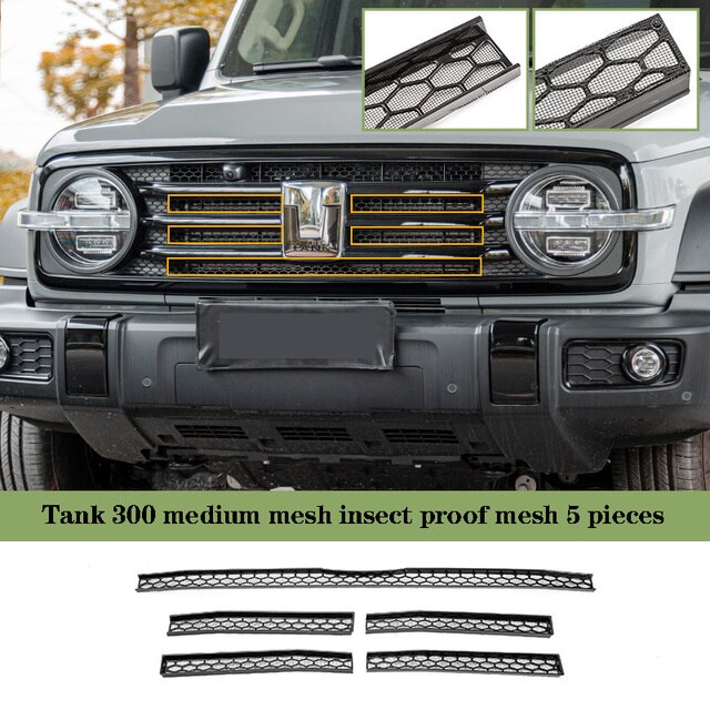 Great Wall GWM WEY  Tank 300 2022 2023 Medium Mesh Modified Front Face Honeycomb Grille Protective Decoration Accessories