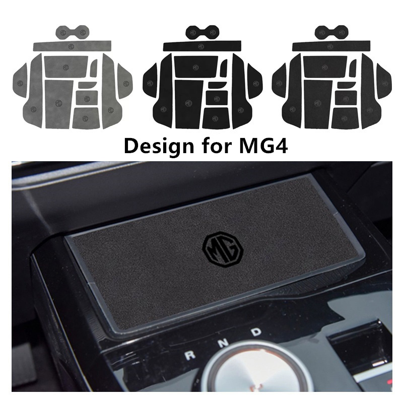 For MG4 EV 2023 MG4 MULAN Door Slot Suede Pad With Luxurious Leather Protective Pad Lining Armrest Box Auto Interior Accessories-YeHua MG Shop