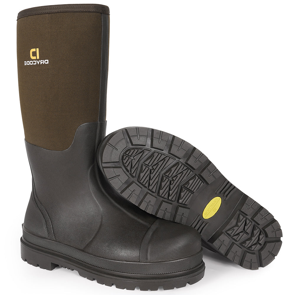 DRYCODE Men's Work Boots （Brown) with Steel Shank, Warm 6mm Neoprene