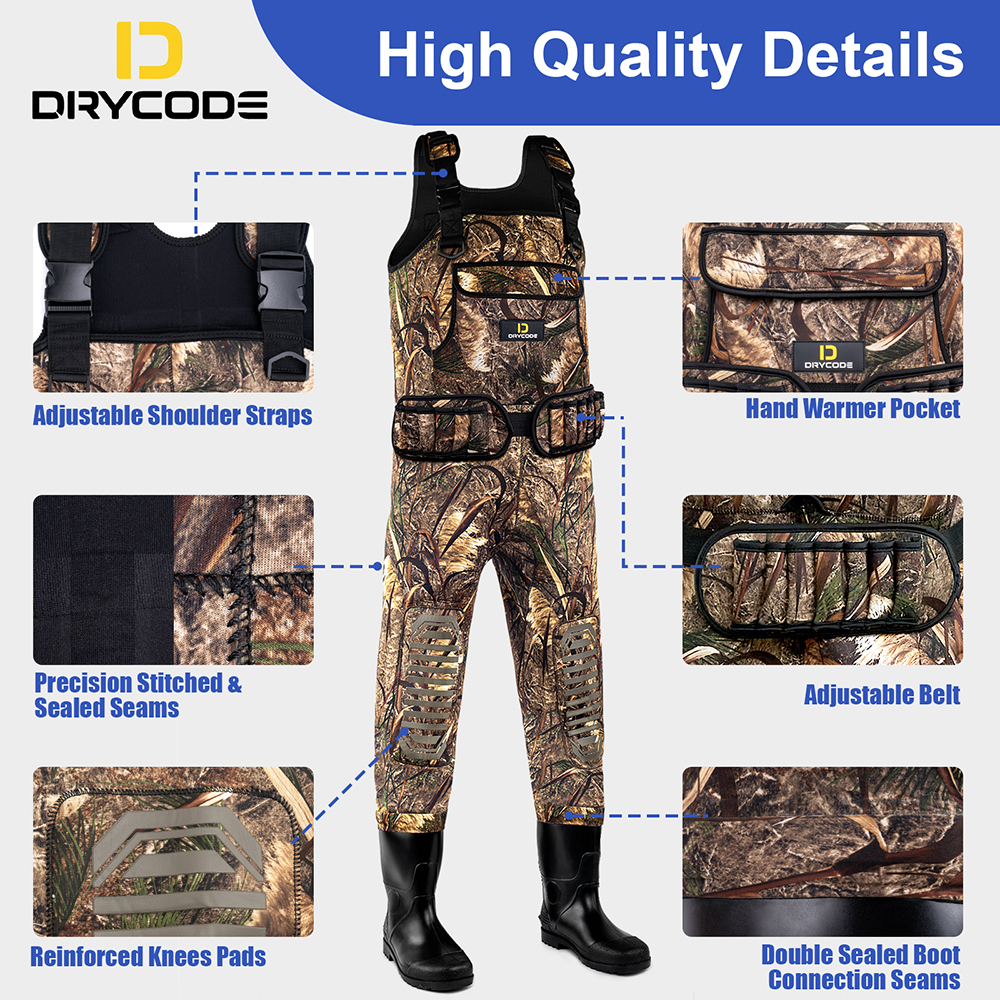  DRYCODE Waders for Men with Boots, Waterproof Neoprene Chest  Waders for Women, Duck Hunting & Fishing Insulated Waders : Sports &  Outdoors