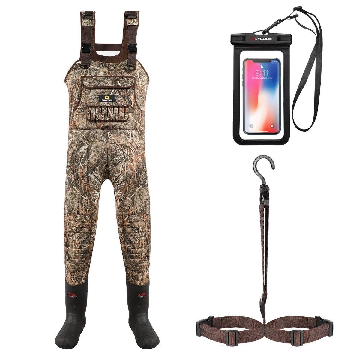 Insulated Camo Duck Hunting Fishing Waders with 600G Boots DRYCODE