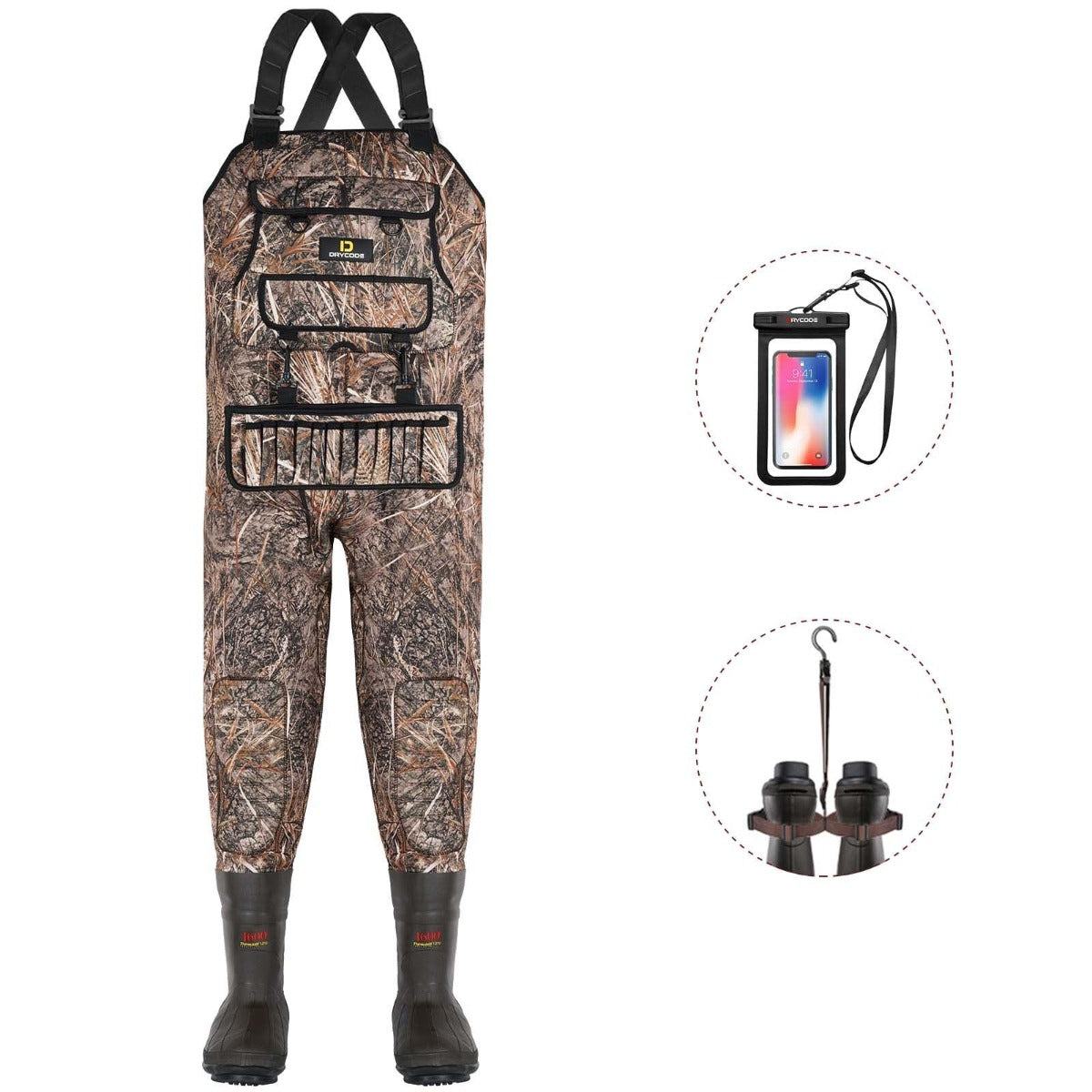  DRYCODE Chest Waders for Men with 1600g Boots