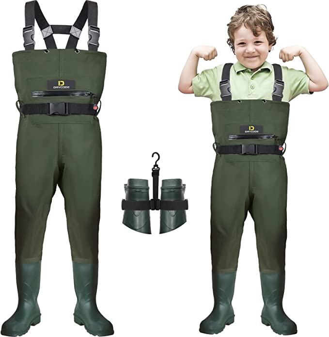 DRYCODE Lightweight Kids Chest Waders with Boots