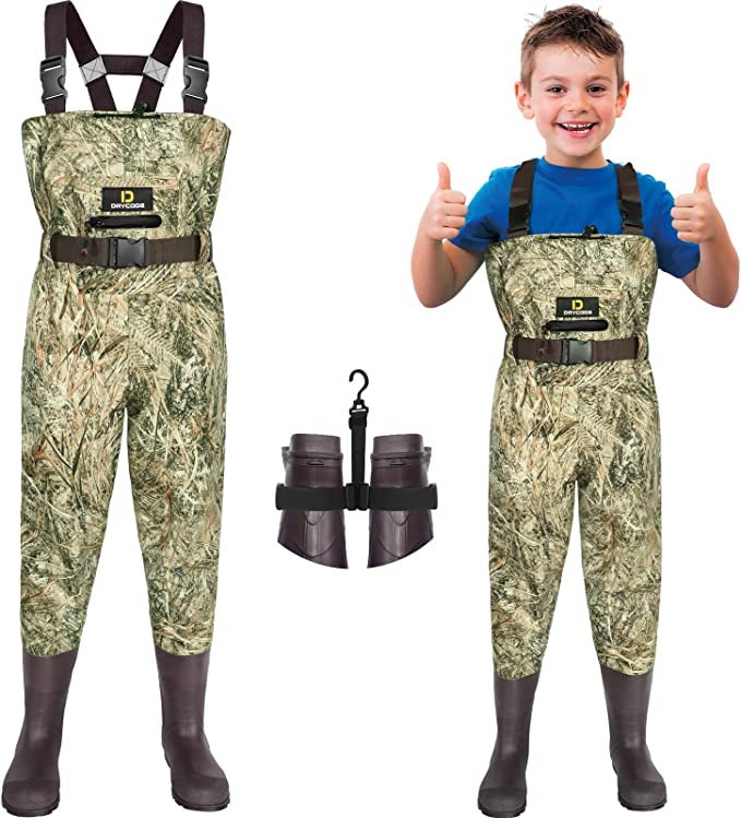 DRYCODE Lightweight Kids Chest Waders with Boots