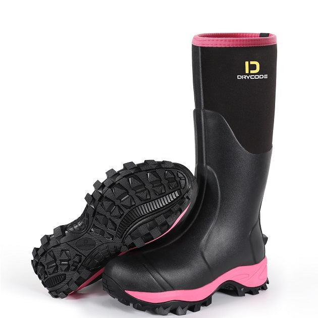 DRYCODE Tall Rubber Boots with Steel Shank, 6mm Neoprene Women Rain Boots - drycodeusa