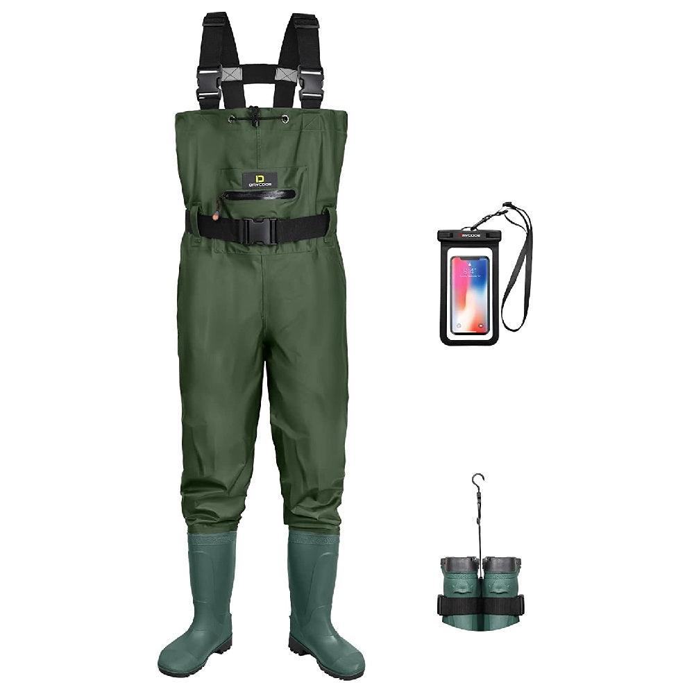 Lightweight Chest Waders with Boots, 2-Ply Nylon/PVC Waders for Fishing Duck Hunting - drycodeusa