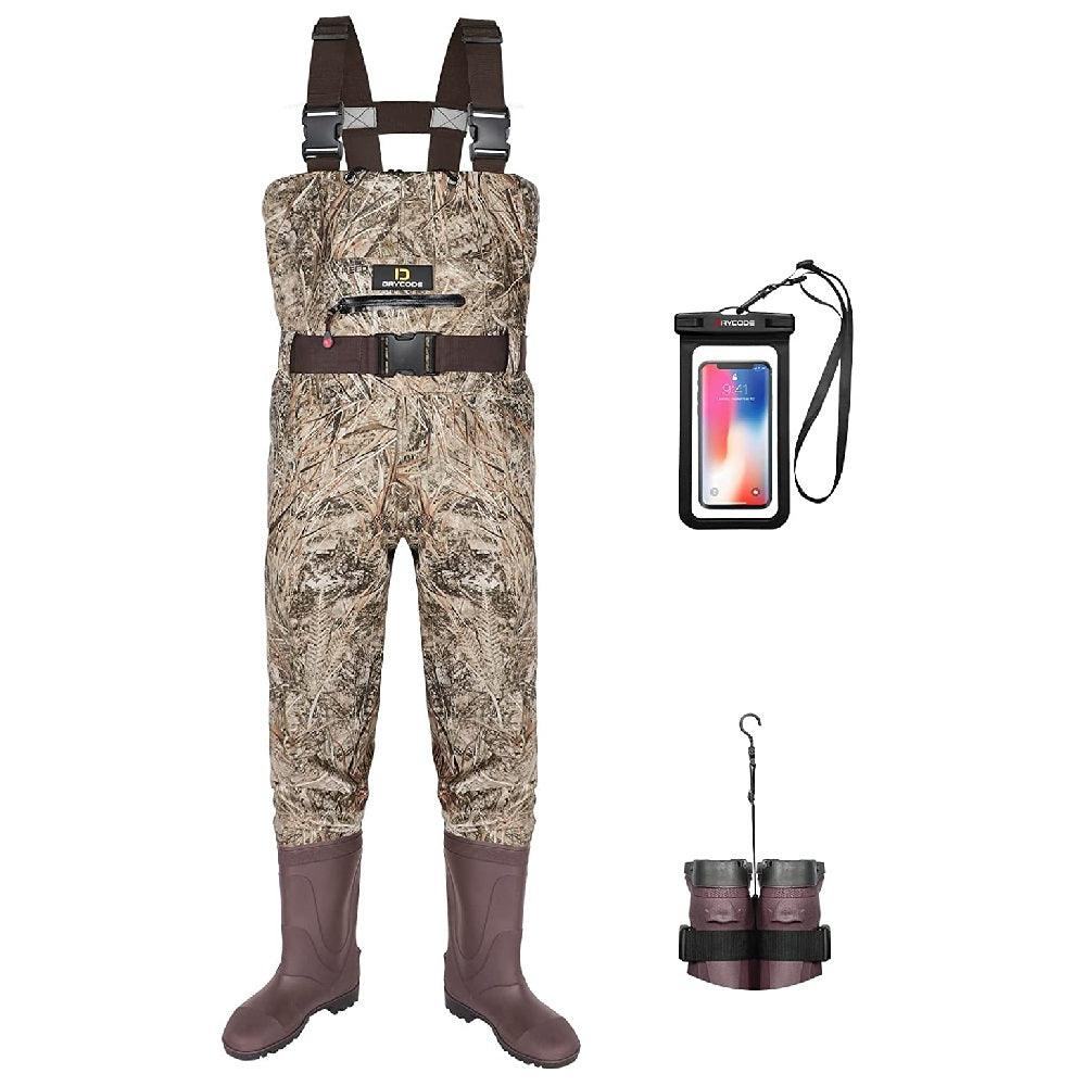 DRYCODE Chest Waders for Men with 1600g Boots, Waterproof Fleece-Lined  Insulated Wader with Boot Hanger for Hunting