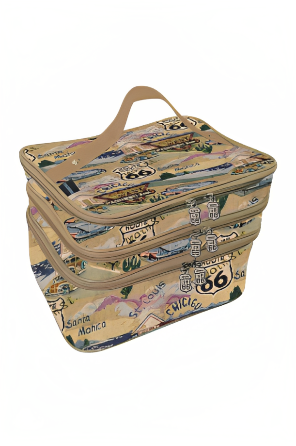 Route 66 - Collapsible 3 Tiered Cosmetic Bag
