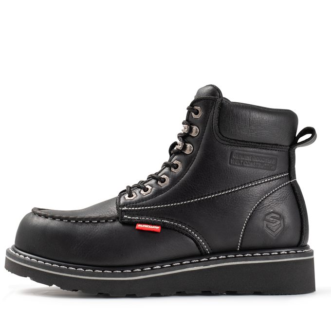 Sureway Men's Moc Toe Work Boots 601-Black