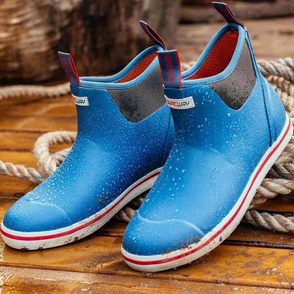 Sureway Mens Deck Boots Professional Non-slip Fishing & Ankle Deck Boot Waterproof Rain Boots