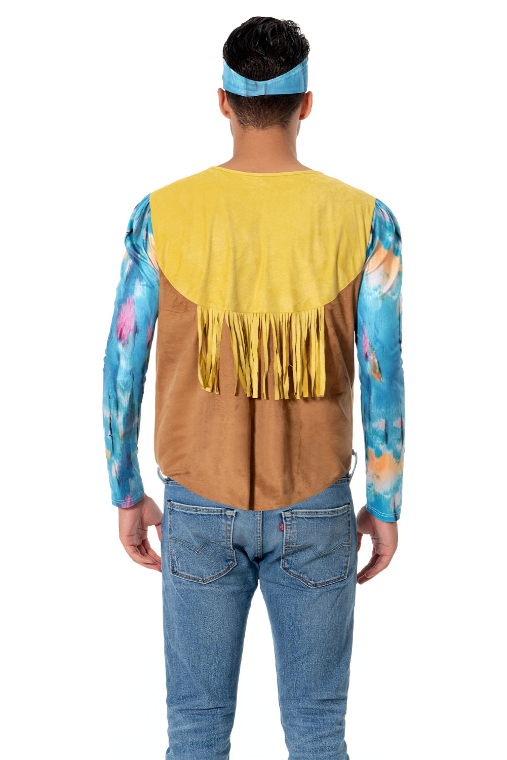 70S Retro Vintage Hippie Men Vest Outfits Costume Halloween Carnival Suit