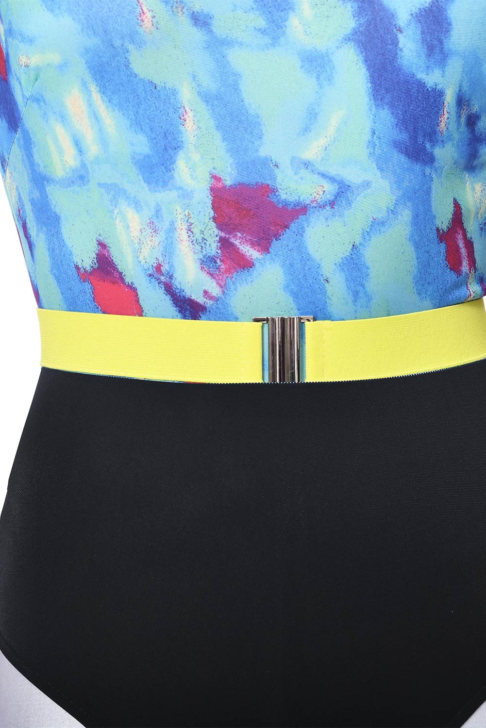 80S Retro Vintage Women Printing Splicing One-Piece Sportswear Halloween Carnival Suit