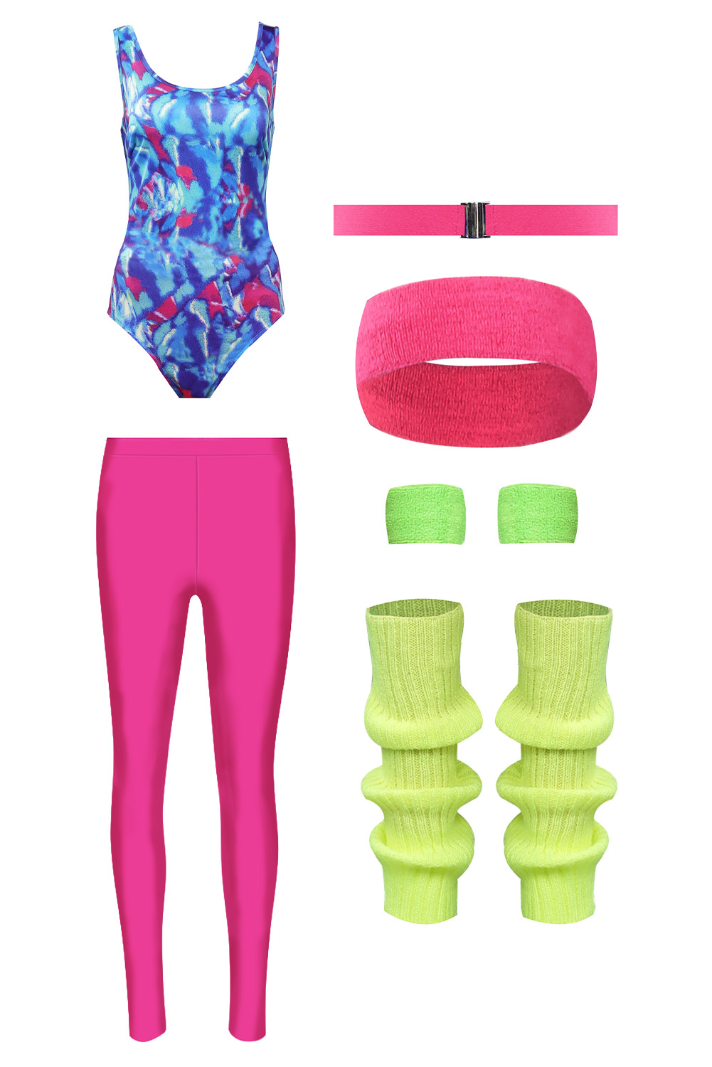 80S Retro Vintage Women Printing One-Piece Sportswear Halloween Carnival Suit