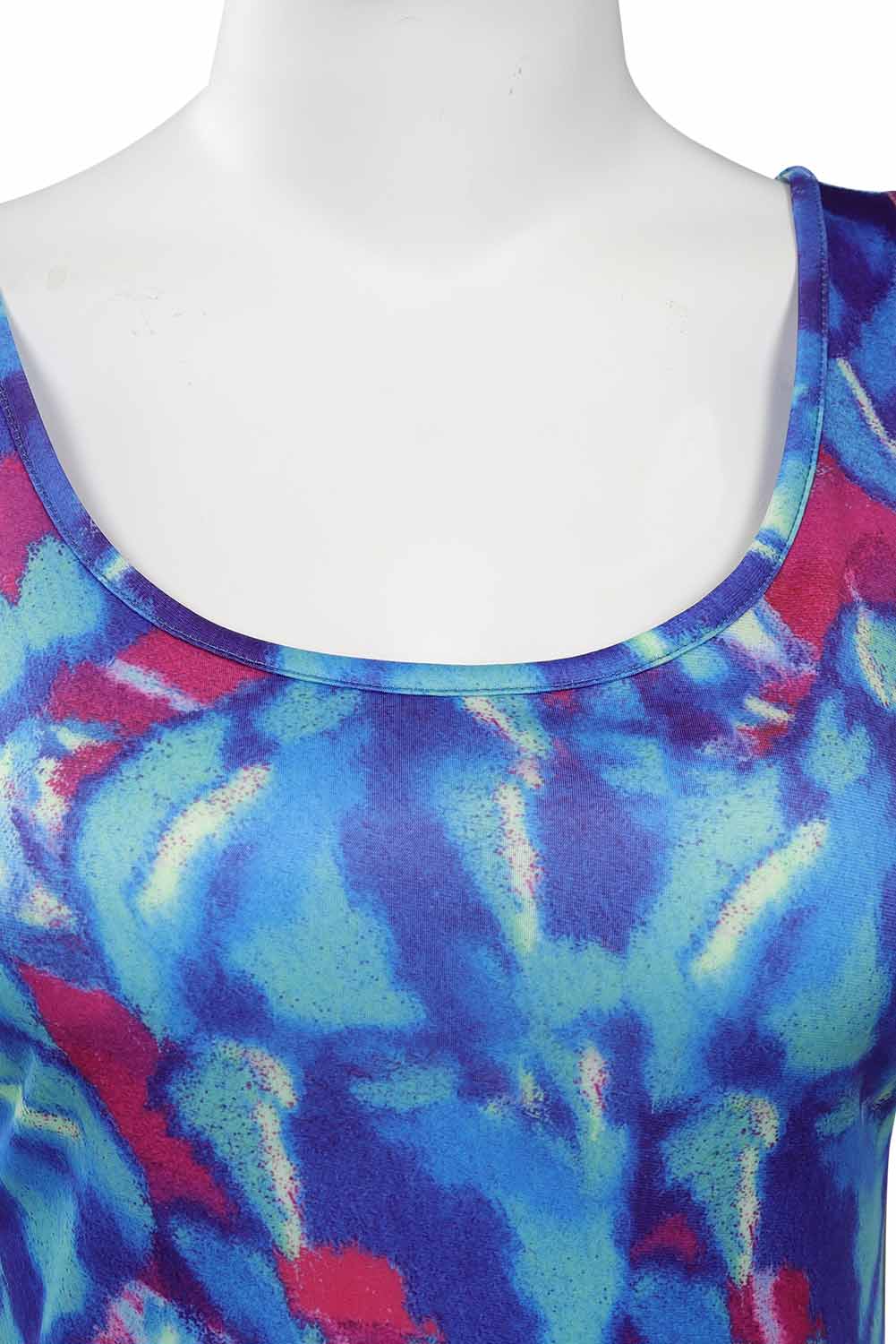 80S Retro Vintage Women Printing One-Piece Sportswear Halloween Carnival Suit