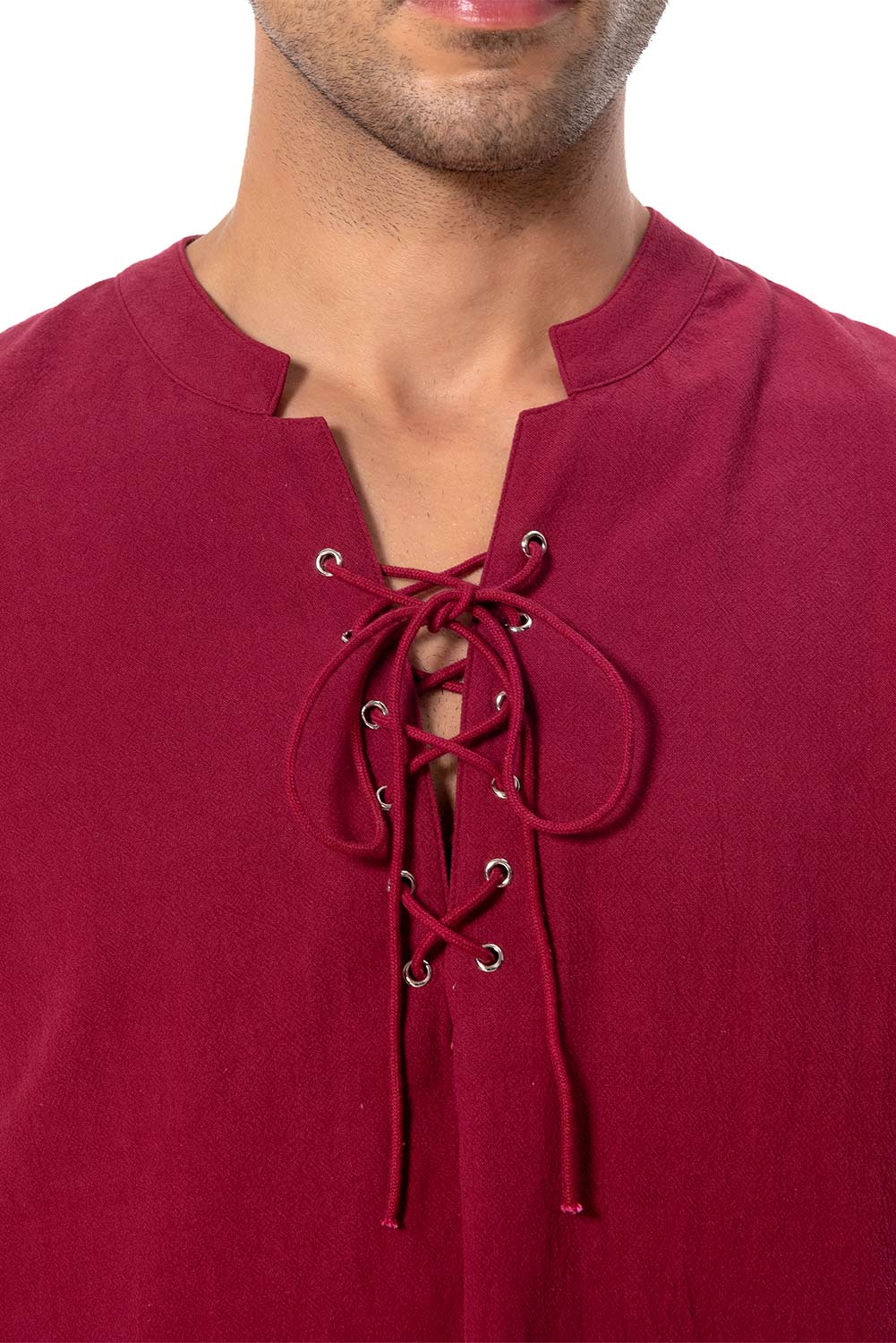 Retro Vintage Men Red Sleeveless Shirt Wrist Outfit Halloween Carnival Suit