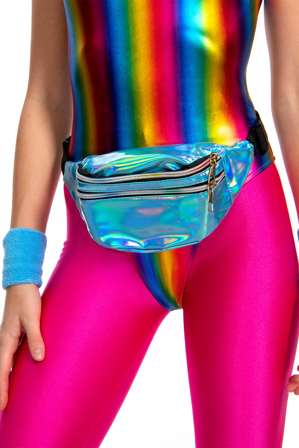 80S Retro Vintage Women Colorful Shiny Surface Gym Outfits Halloween Carnival Suit