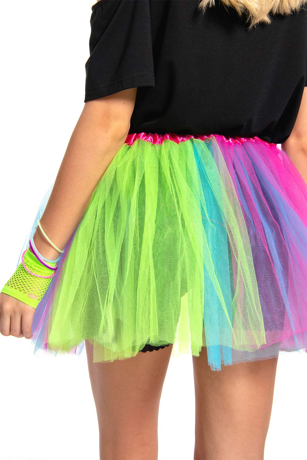 80S Retro Vintage Party Rainbow Outfits For Women Halloween Carnival Suit