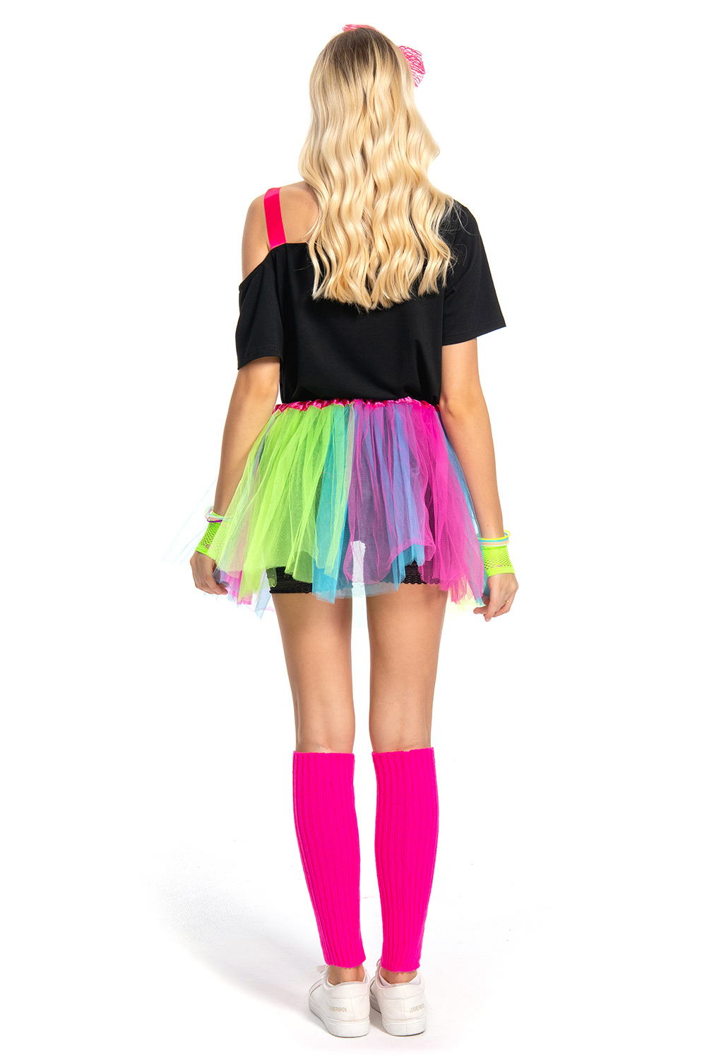 80S Retro Vintage Party Rainbow Outfits For Women Halloween Carnival Suit