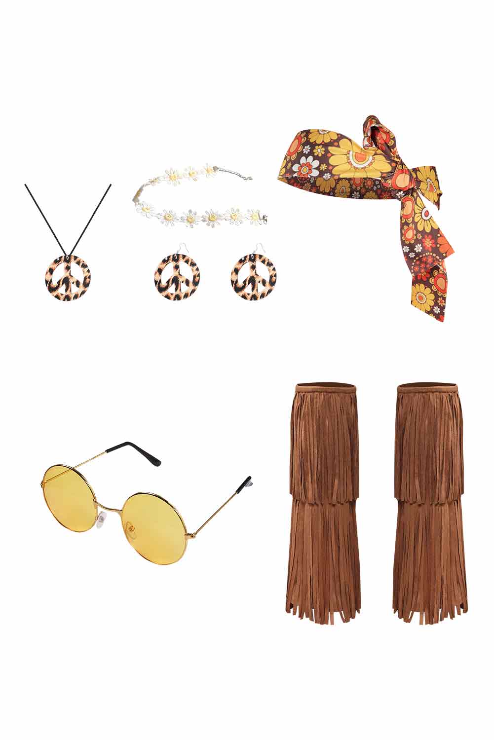 70S Retro Vintage Hippie Women Dress Halloween Carnival Suit