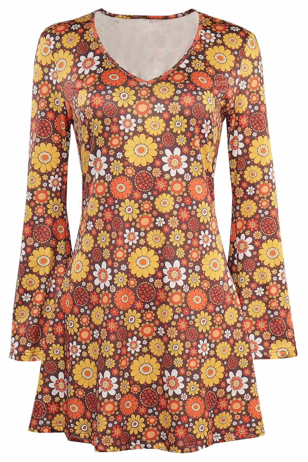 70S Retro Vintage Hippie Women Dress Halloween Carnival Suit