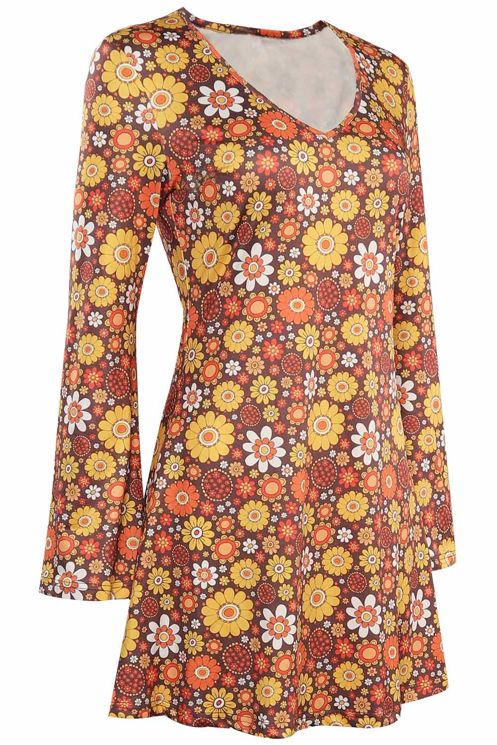 70S Retro Vintage Hippie Women Dress Halloween Carnival Suit