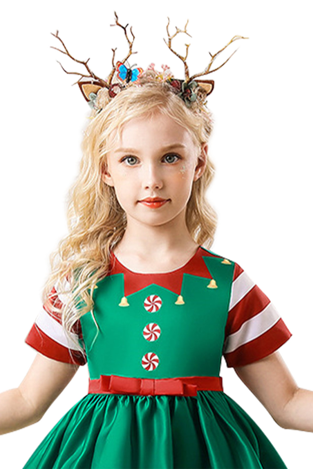 Kids Girls Christmas Snow Elf Dress Outfits Cosplay Costume Halloween Carnival Suit