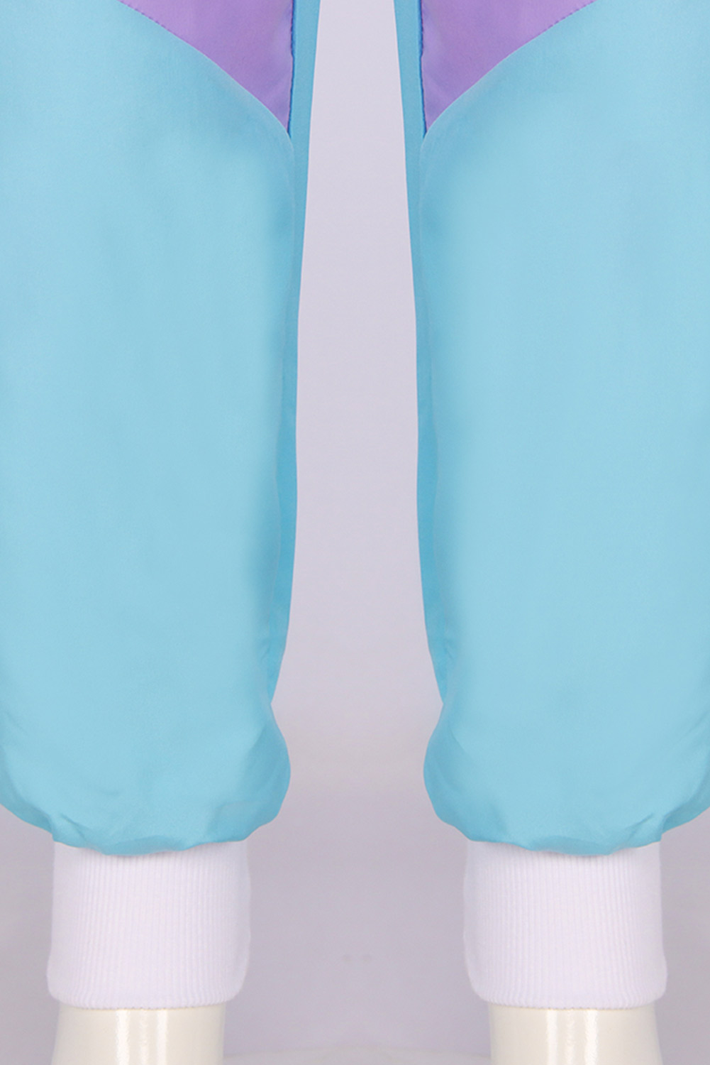 80S Retro Vintage Hip-Hop Disco Stripe Splicing Blue Sportwear Outfits Halloween Carnival Suit