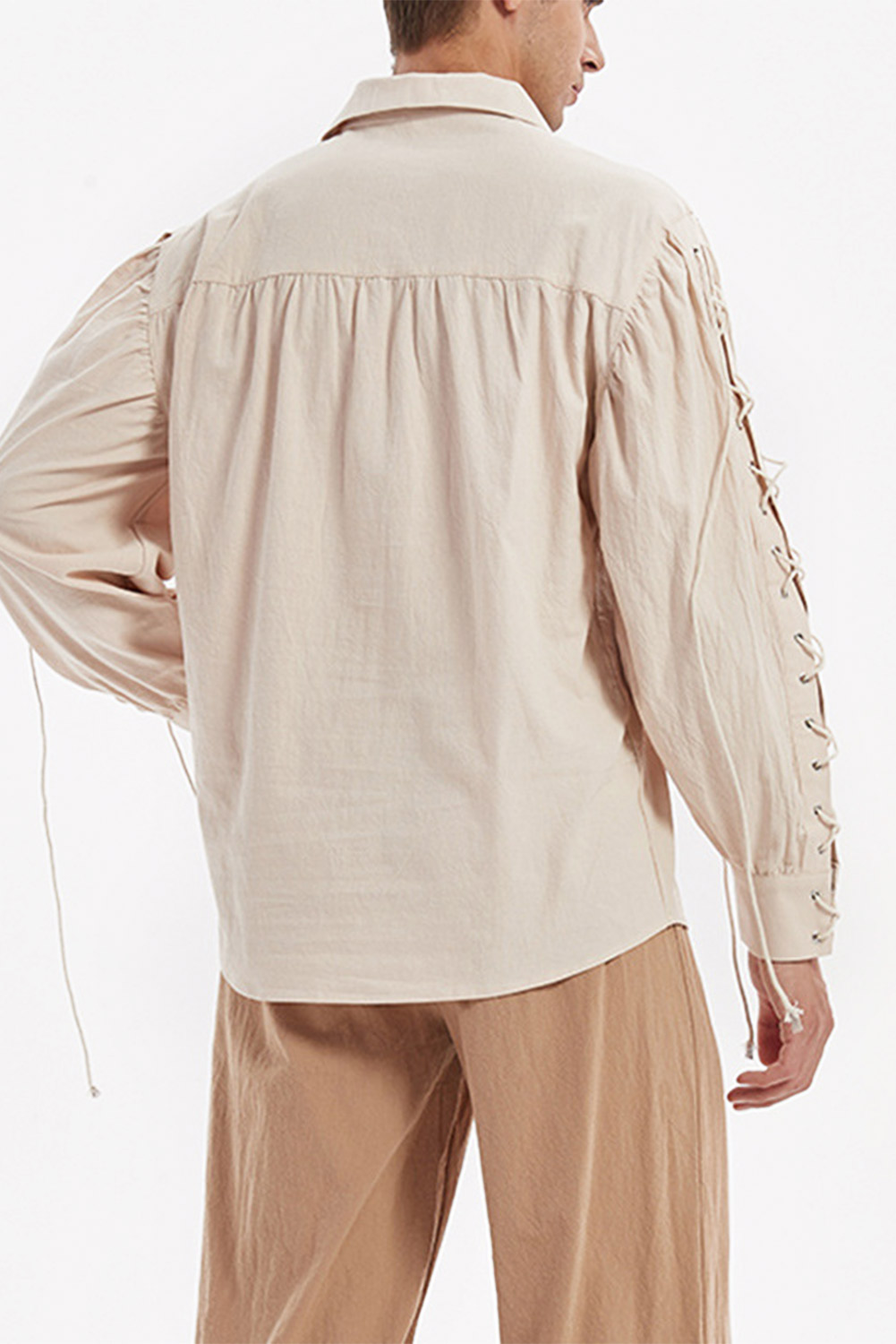 Retro Vintage Men Punk Loose Lapel Shirt Halloween Carnival Suit