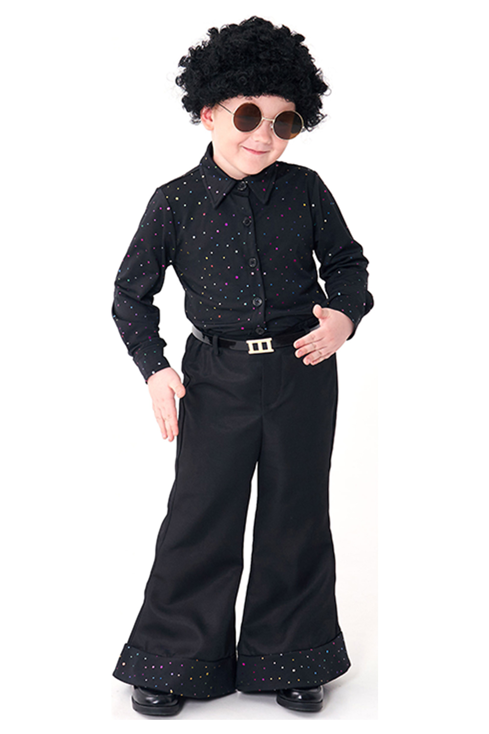 70S Retro Vintage Disco Sequin Singer Kids Childre Outfits Halloween Carnival Suit