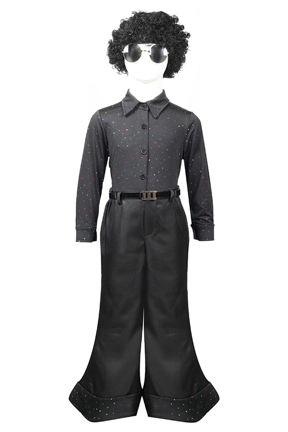 70S Retro Vintage Disco Sequin Singer Kids Childre Outfits Halloween Carnival Suit