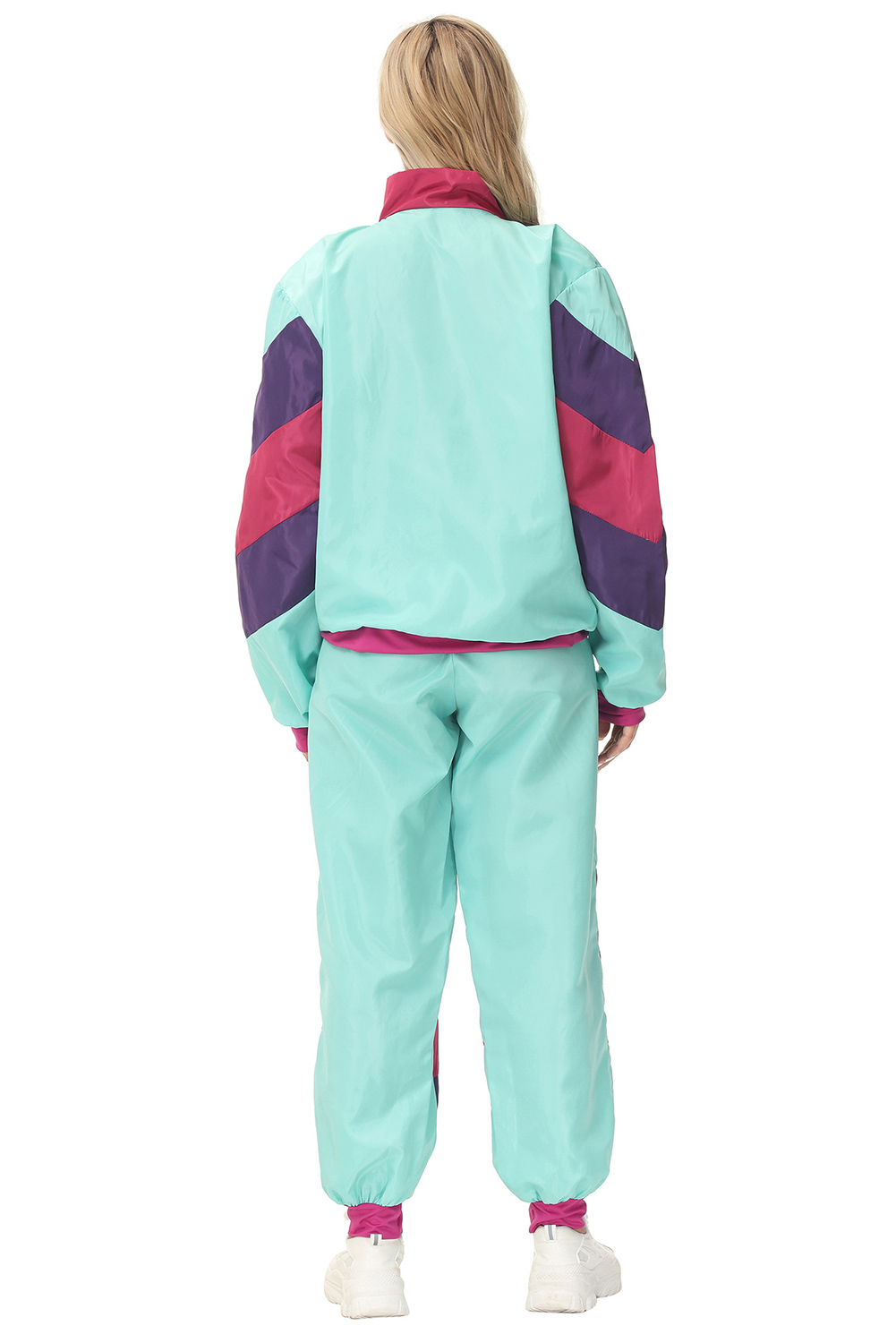 80S Retro Vintage Hip-Hop Disco Green Sportwear Outfits Halloween Carnival Suit