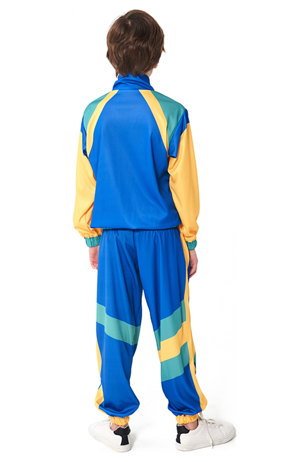 Retro Vintage Hip-Hop Kids Children Blue Dance Tracksuit Halloween Carnival Suit