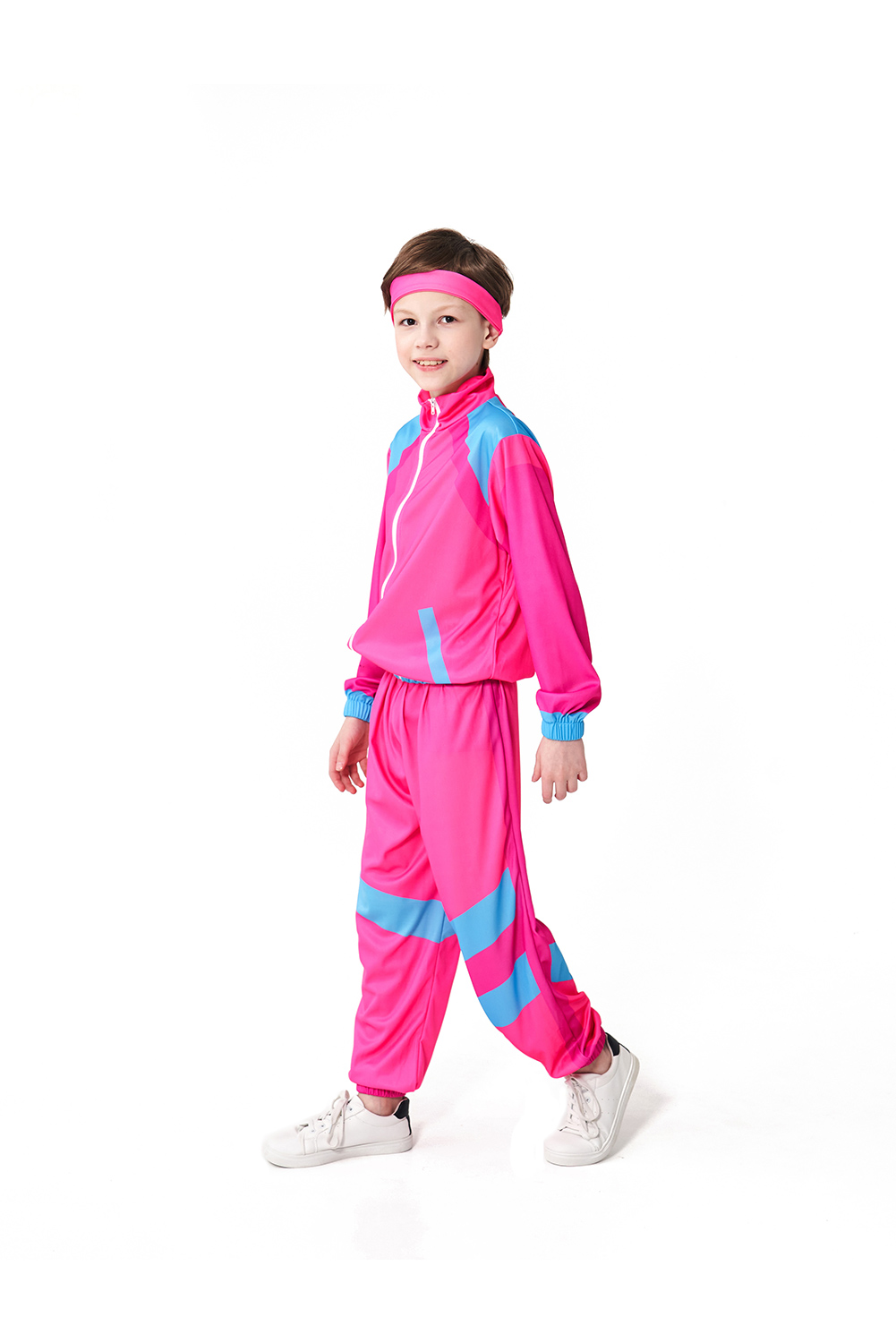 Retro Vintage Hip-Hop Kids Children Pink Dance Tracksuit Halloween Carnival Suit