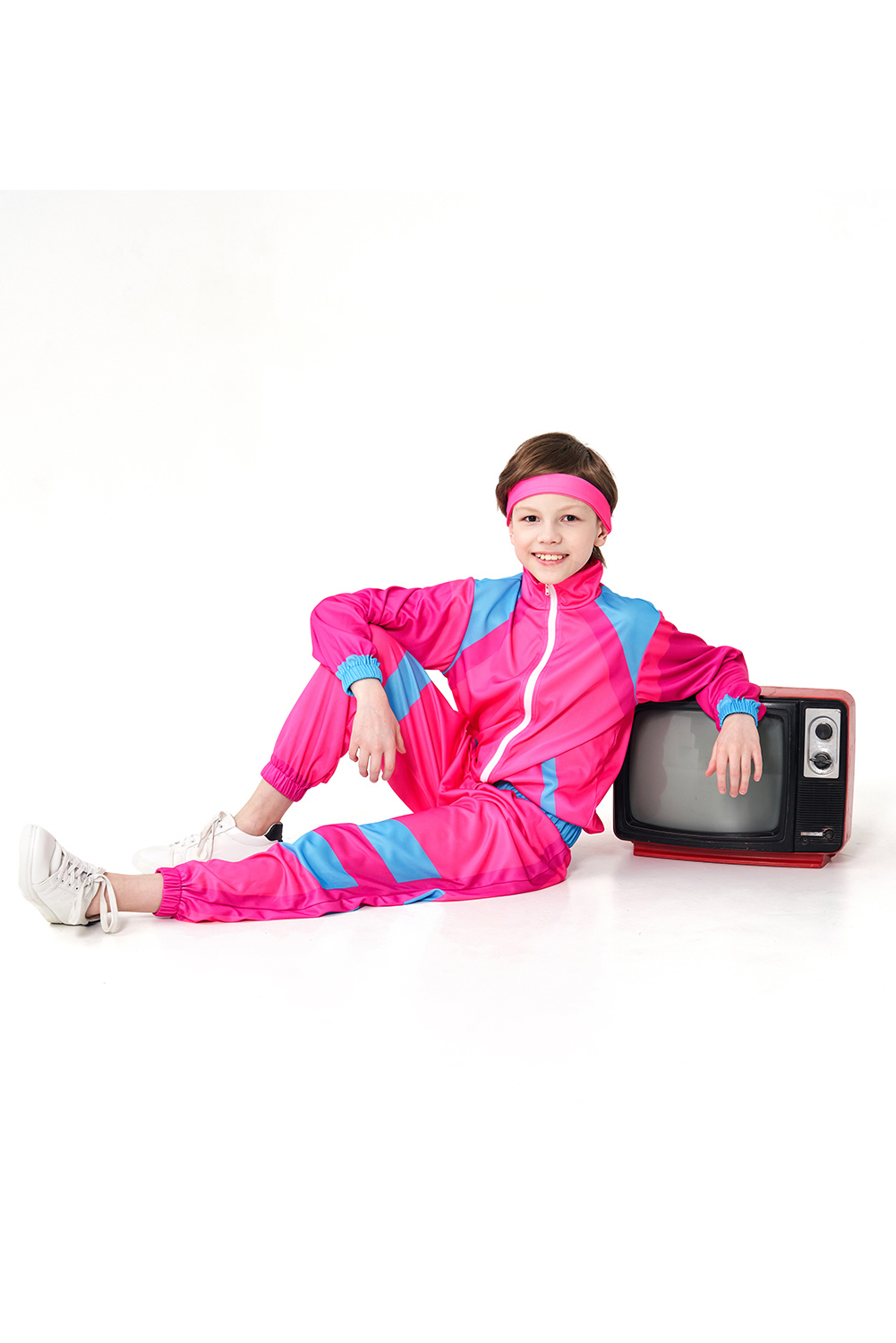 Retro Vintage Hip-Hop Kids Children Pink Dance Tracksuit Halloween Carnival Suit