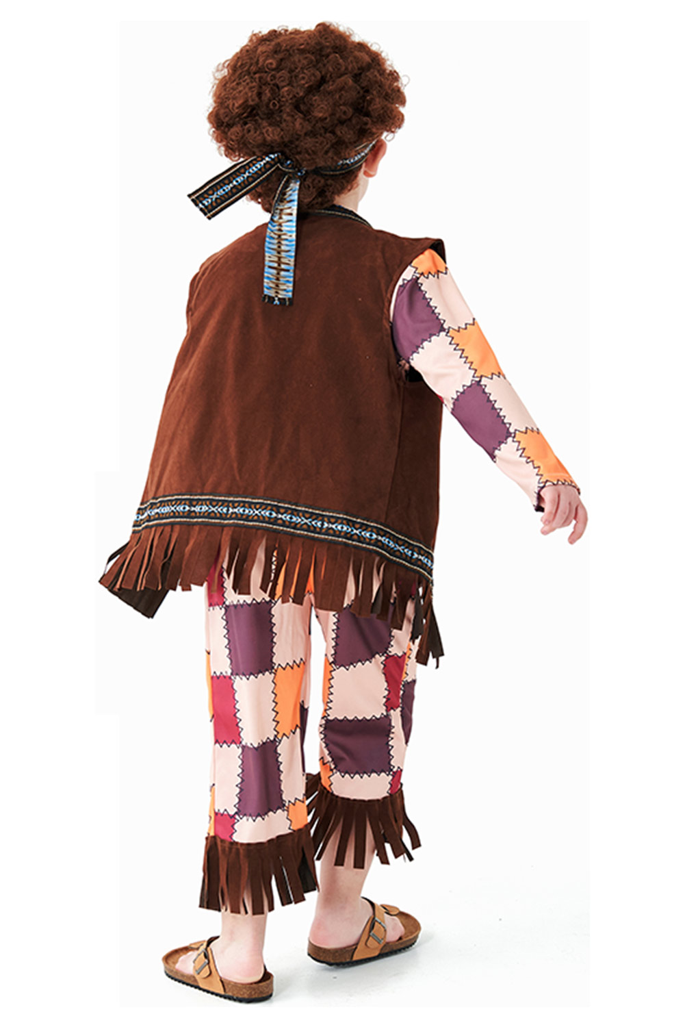 Retro Vintage Hip-Hop Kids Children Plaid Outfits Halloween Carnival Suit