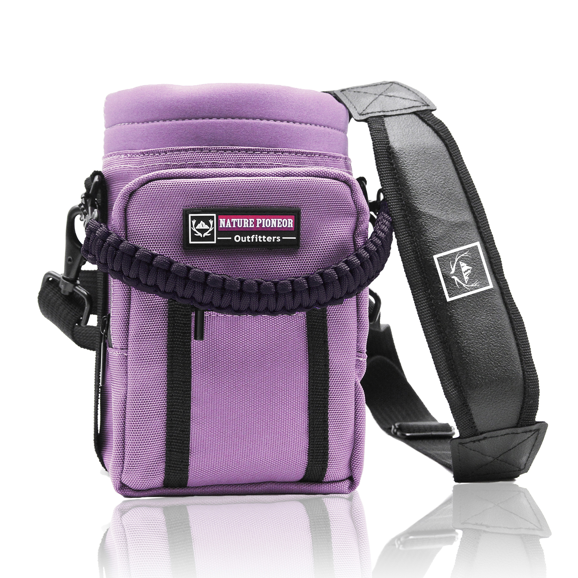 NATURE PIONEOR Insulated Water Bottle Holder with Shoulder Strap for Half Gallon 64OZ / One Gallon 128OZ Sports Water Jugs Bottles, Carrier/Pouch Sleeve for Outdoor Camping, Hiking, Fishing