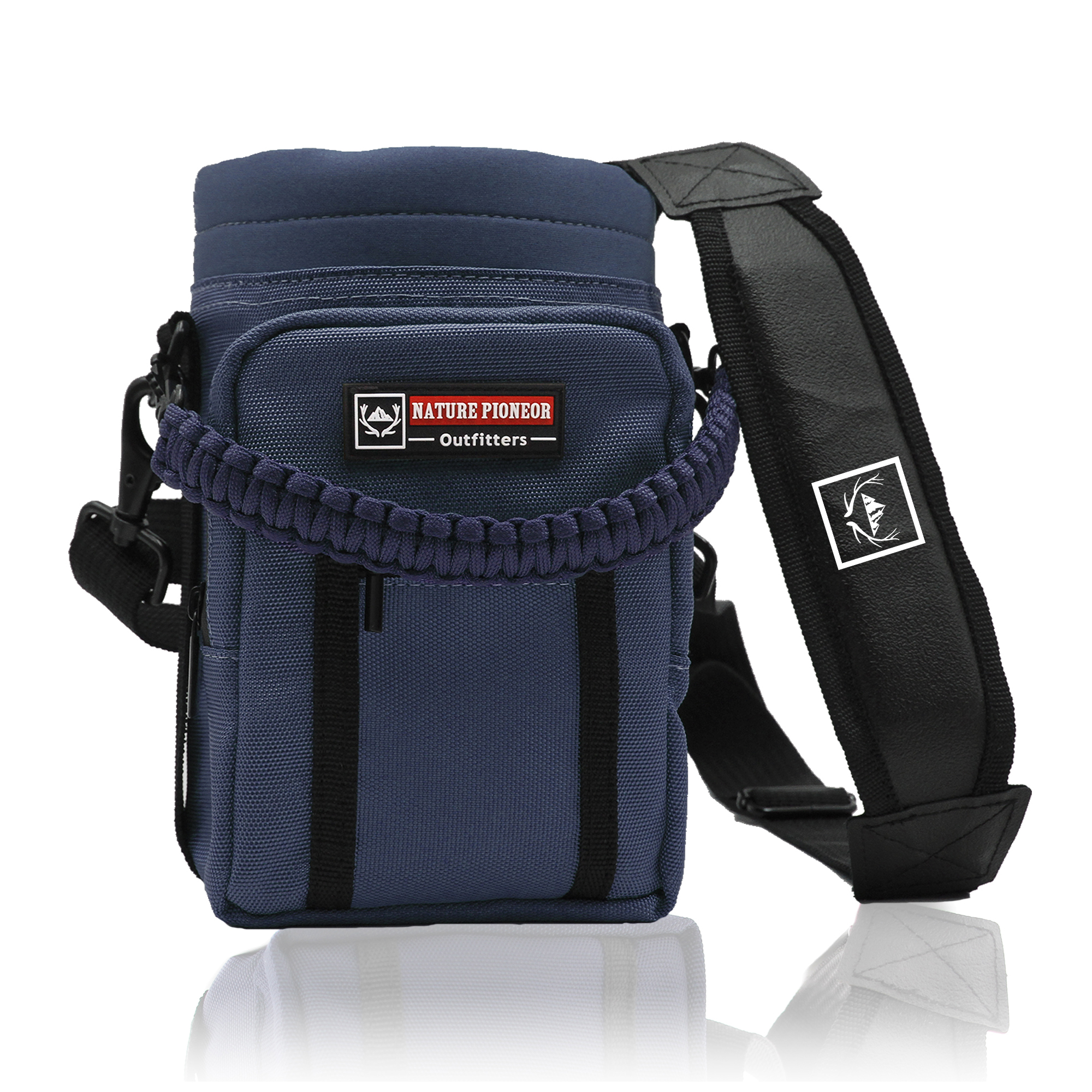 NATURE PIONEOR Insulated Water Bottle Holder with Shoulder Strap for Half Gallon 64OZ / One Gallon 128OZ Sports Water Jugs Bottles, Carrier/Pouch Sleeve for Outdoor Camping, Hiking, Fishing