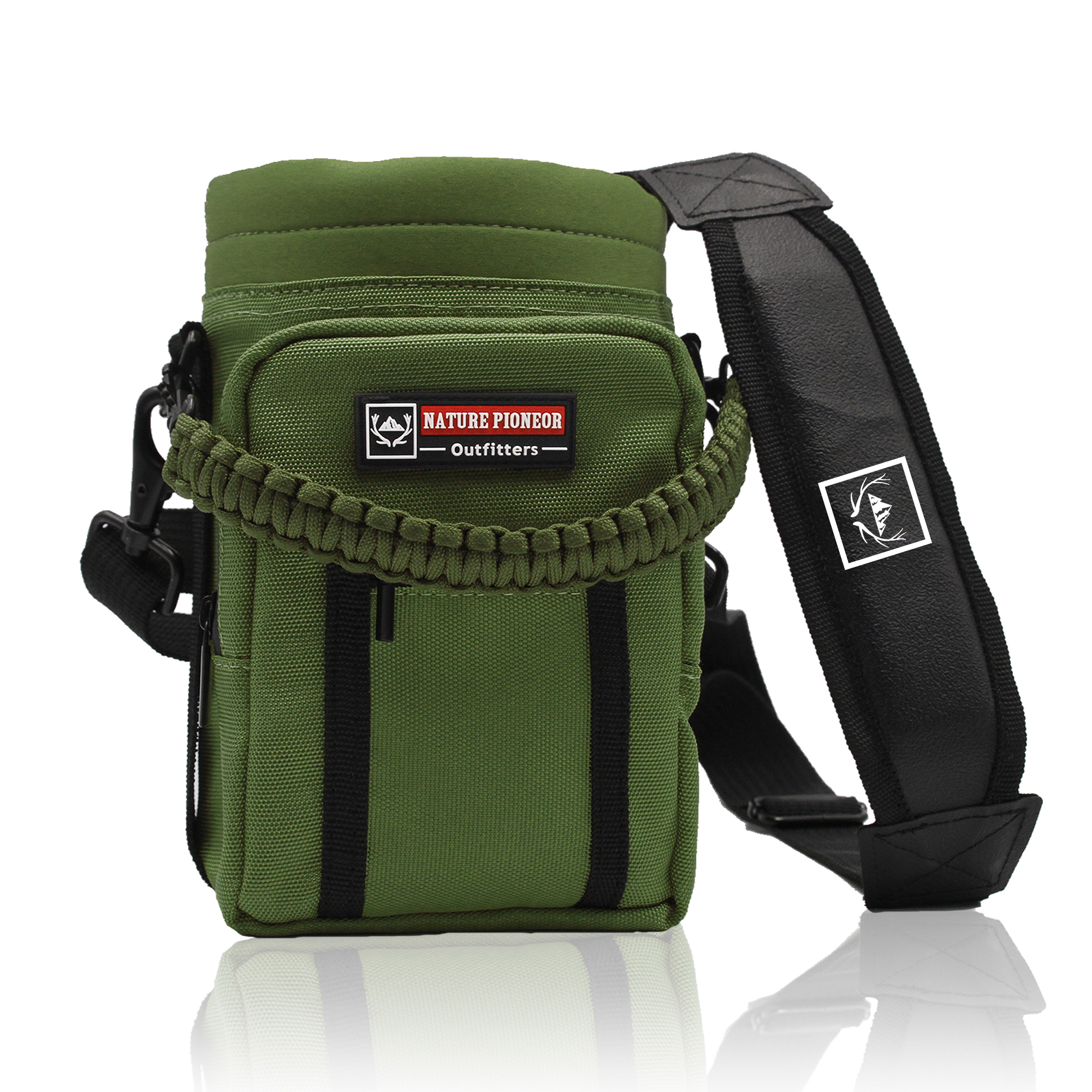 NATURE PIONEOR Insulated Water Bottle Holder with Shoulder Strap for Half Gallon 64OZ / One Gallon 128OZ Sports Water Jugs Bottles, Carrier/Pouch Sleeve for Outdoor Camping, Hiking, Fishing