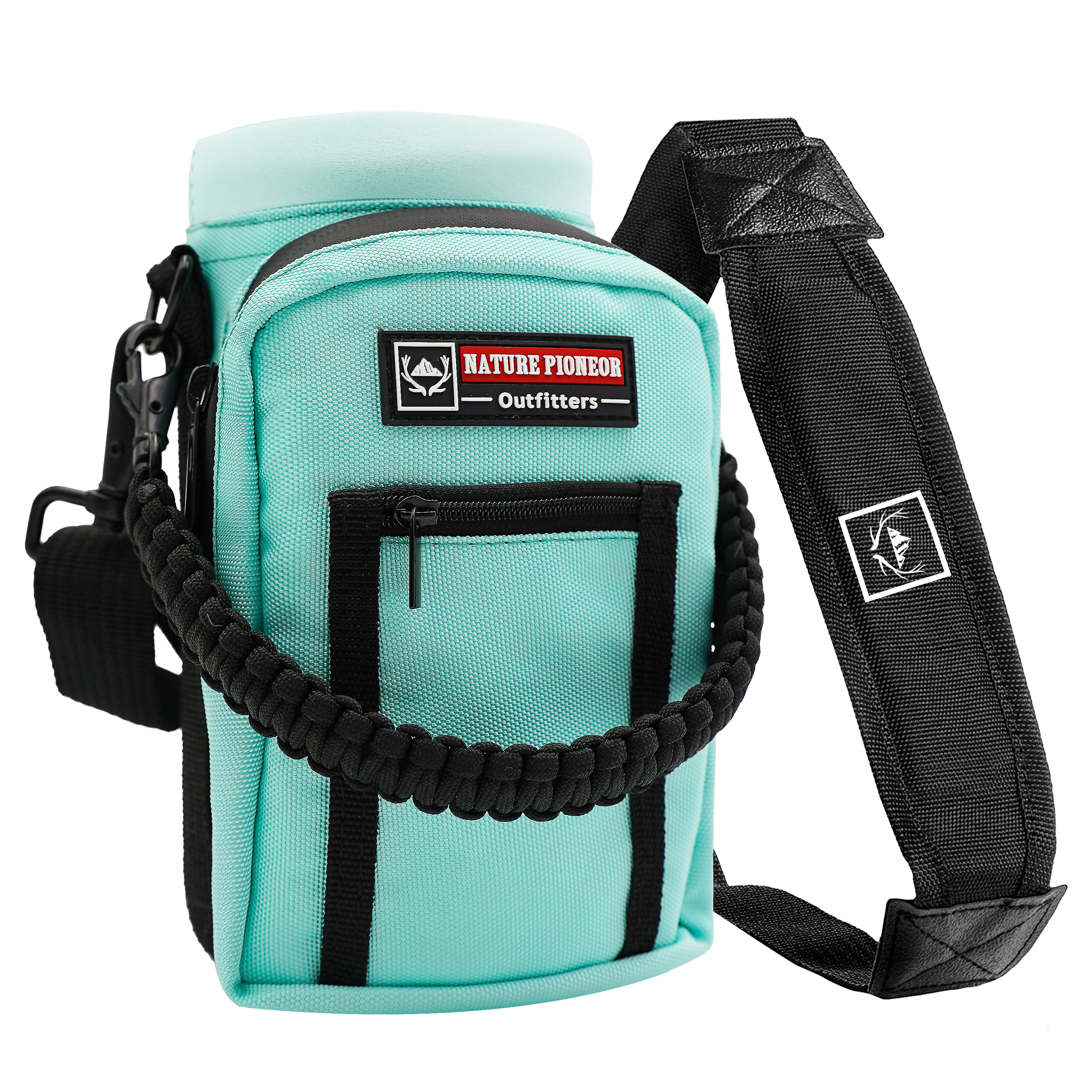 NATURE PIONEOR Neoprene Insulated Water Bottle Holder with Shoulder Strap for 25/32/40OZ Sports Water Bottles, Carrier/Pouch Sleeve for Camping, Hiking, Fishing and Travel